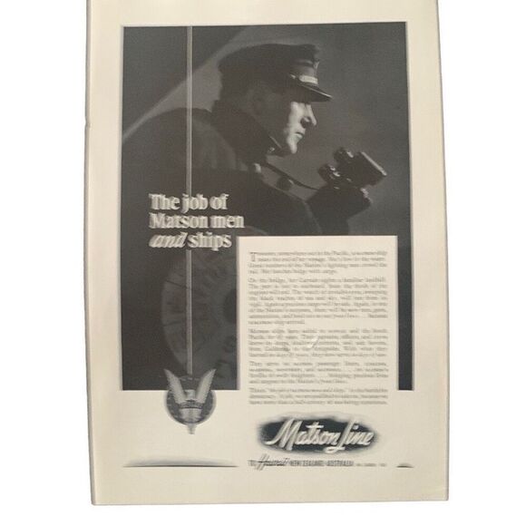 Vintage 1942 Matson Line Job of Men and Ships Ad Advertisement - Picture 4 of 4